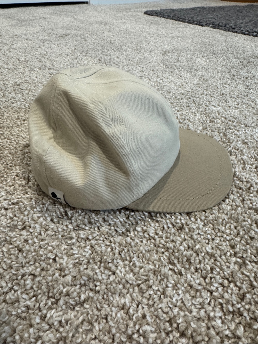 George Hats Infant Two-Tone Canvas Cap in Cream and Tan